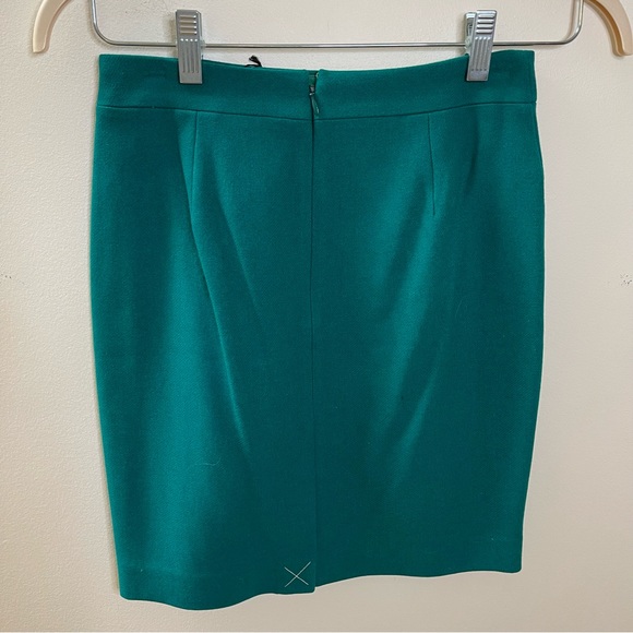 NWT JCREW Pencil Skirt Green 0P - Picture 7 of 7